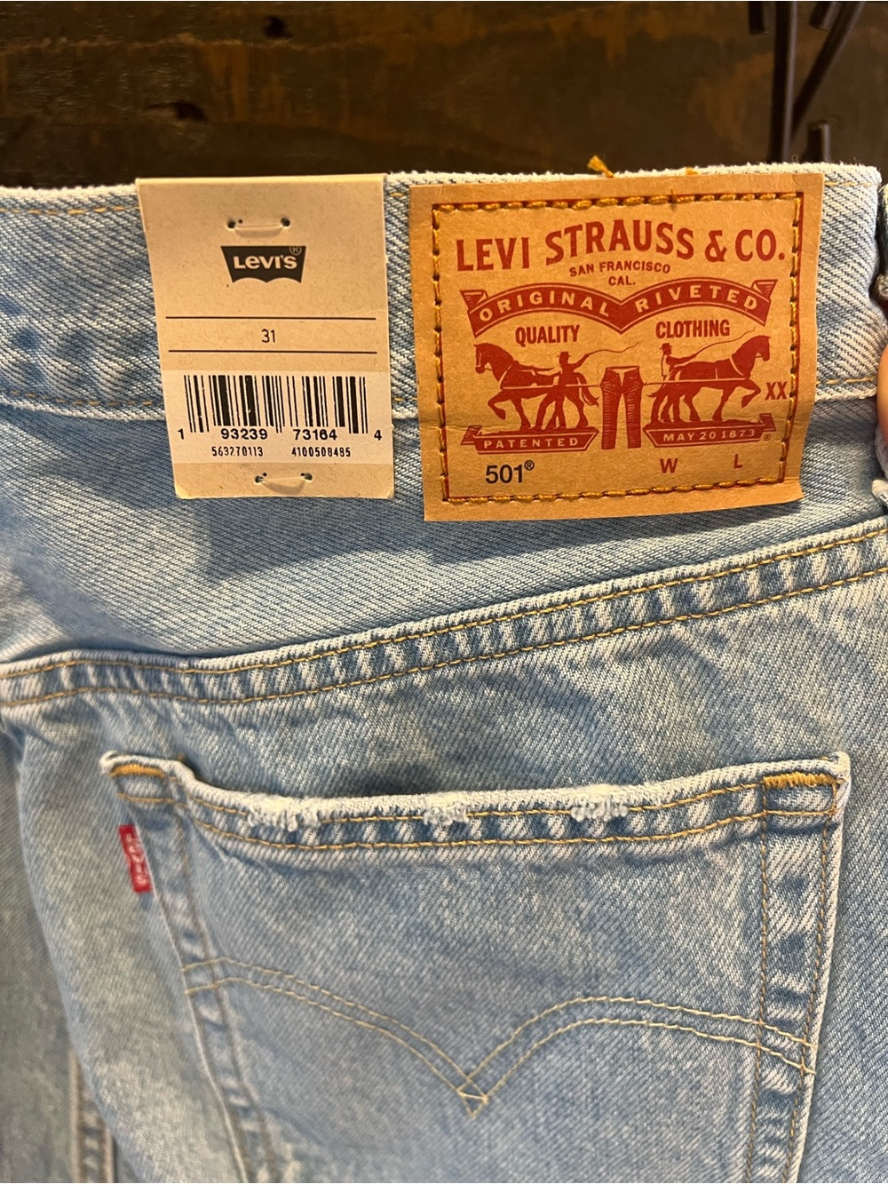 Levi's Light Blue Denim Cutoff Shorts - Picture 7 of 7